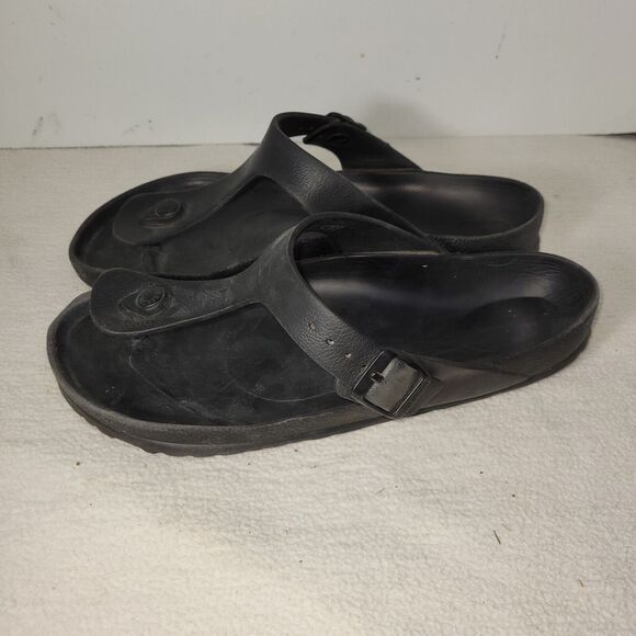 Birkenstock Sandals Sz 10 Womens Black Gizeh EVA L7/M6 Gorpcore Beach Buckle - Picture 5 of 13